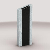 Polierte Stele aus Materialmix Vicount White mit Indian Black