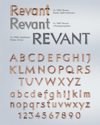 Bronzebuchstaben "Revant", Strassacker 70001