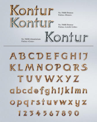 Bronzeziffern "Kontur", Strassacker 70480