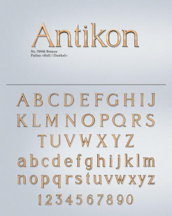 Bronzebuchstaben "Antikon", Strassacker 70940