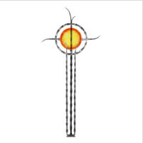 Schmiedeeisernes Kreuz mit Schmelzglas 301130